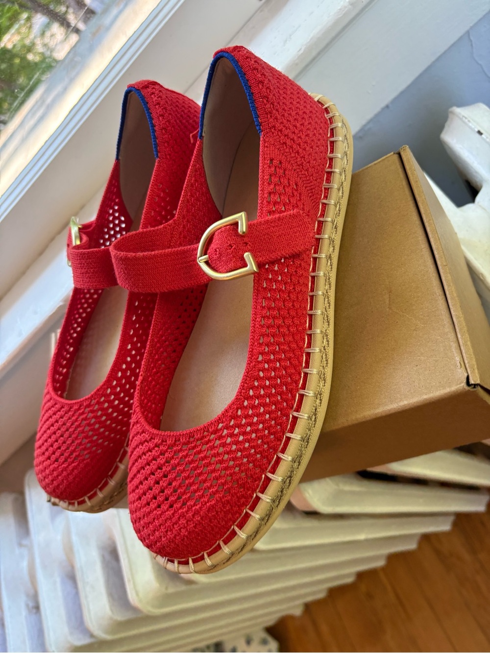 Rothy's Espadrille Mary Jane in Red Hot. NWT. Size 8.5 - Picture 5 of 10